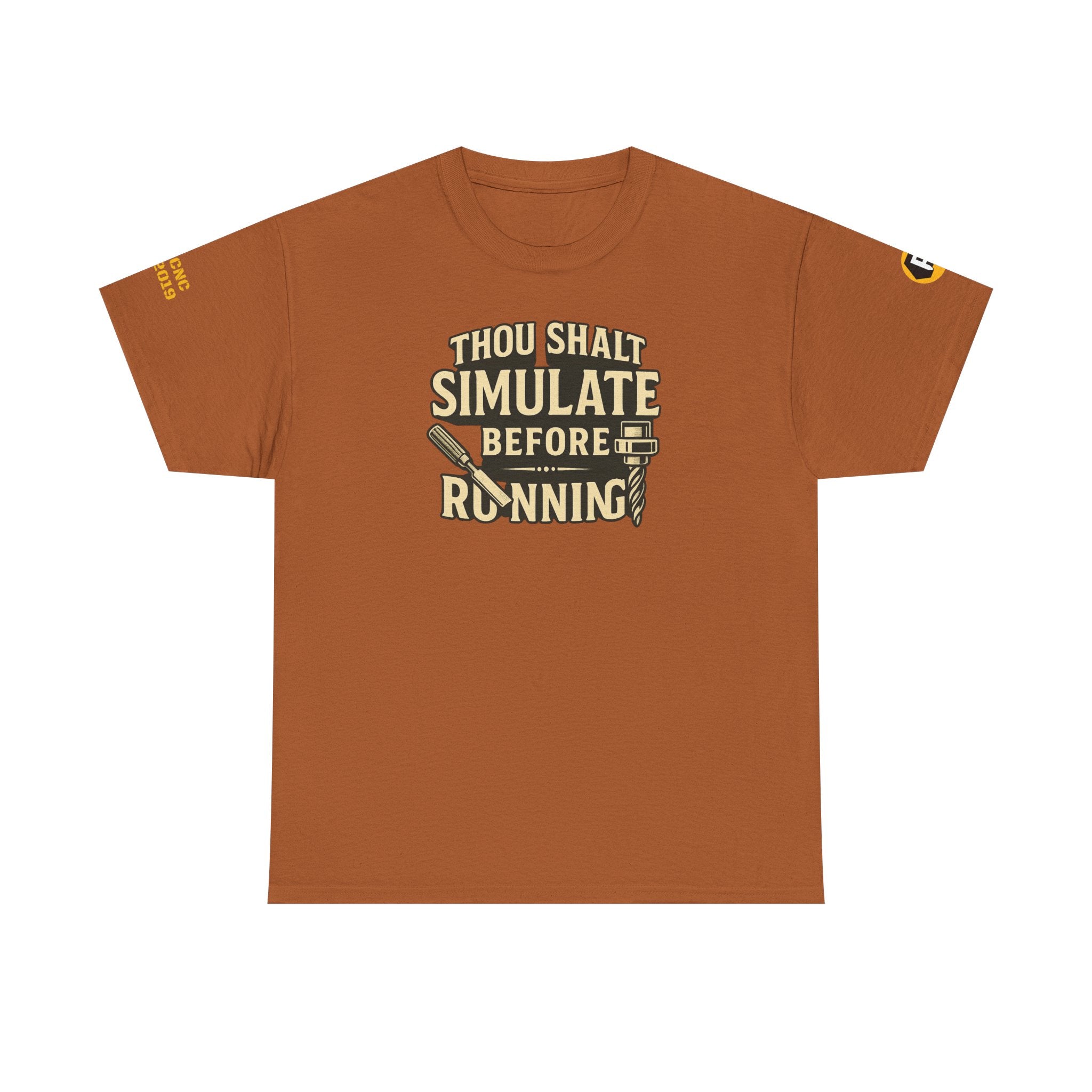 Funny Running Tee - 'Thou Shalt Simulate Before Running', Unisex Cotton Shirt, Gift for Runners, Workout Humor, Activewear