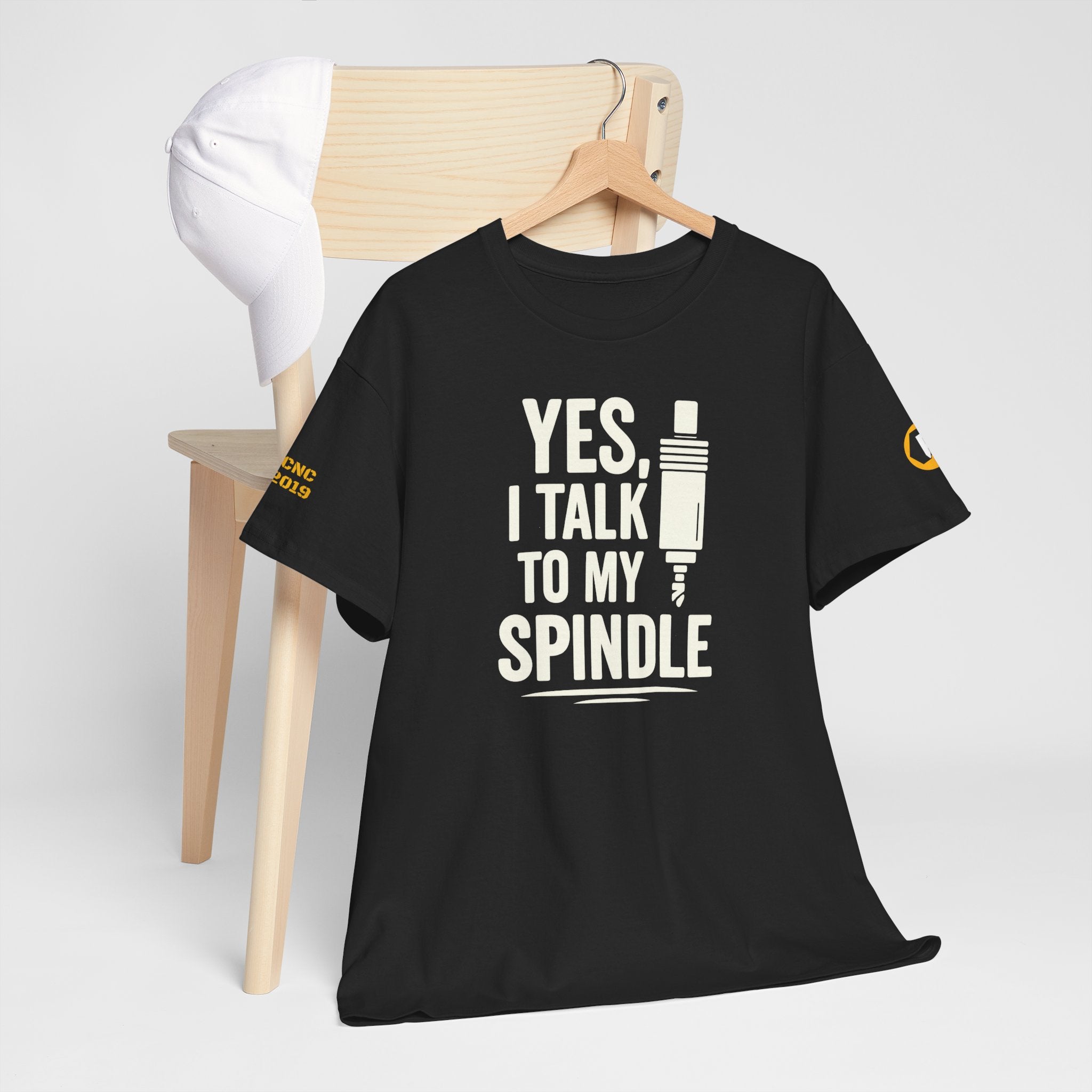 Spindle Talk Cotton Tee, Funny Graphic Shirt, Unisex Humor Tee, Gifts for Mechanics, Casual Wear, Engine Enthusiast Shirt