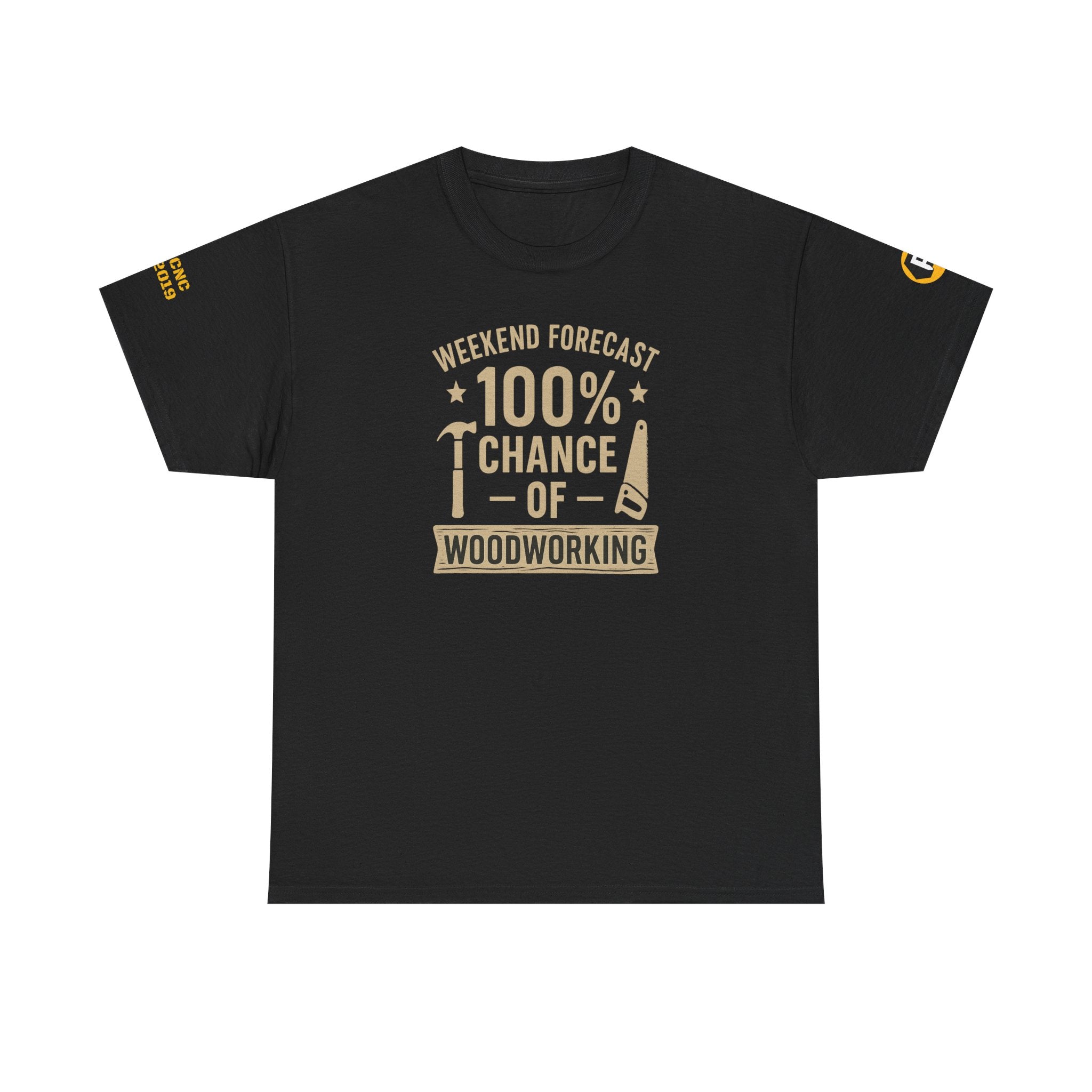 Weekend Forecast Woodworking Tee | Funny Unisex Heavy Cotton T-Shirt, Gift for Woodworkers, Casual Wear, DIY Enthusiast, Men and Women
