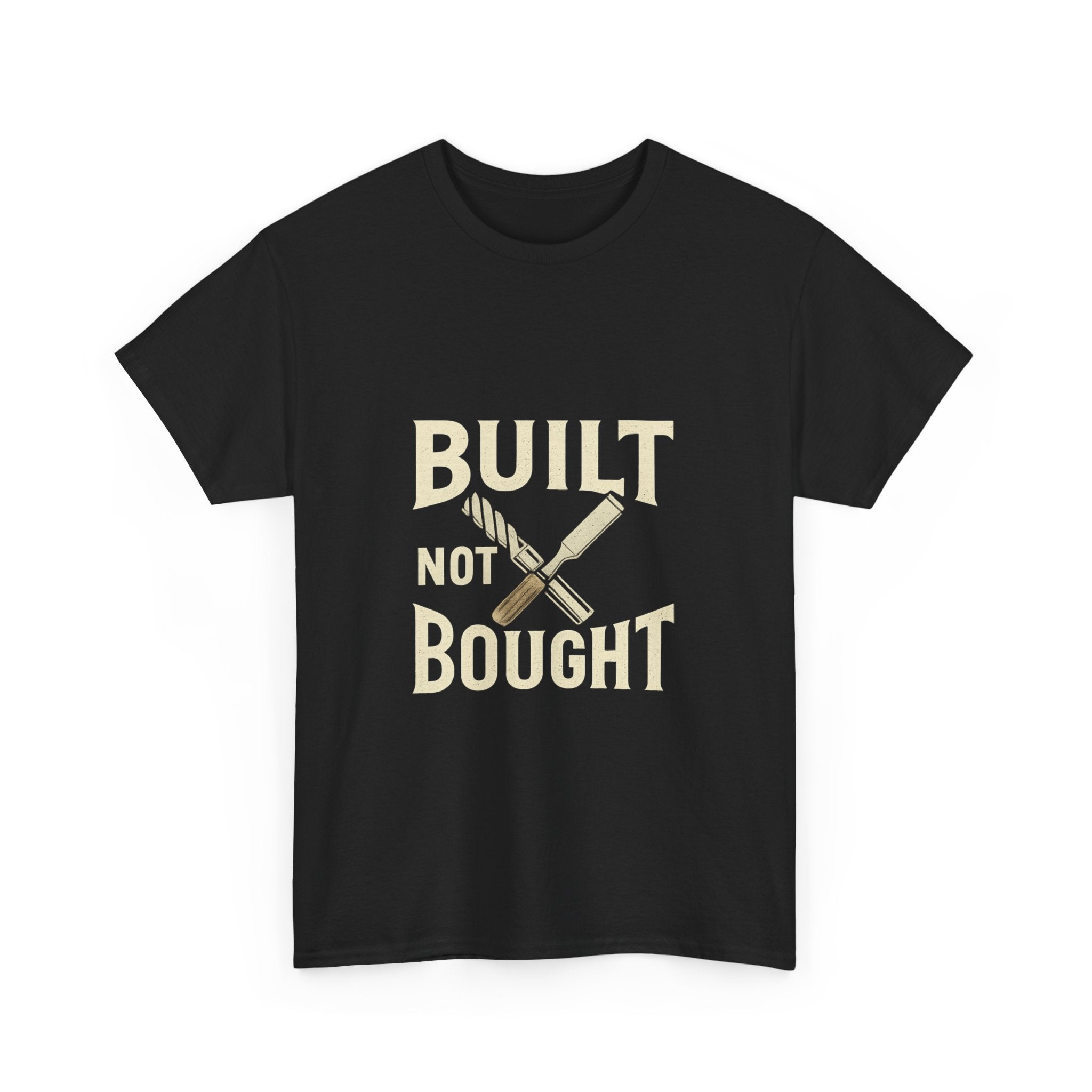 "Built Not Bought" Unisex Heavy Cotton Tee - Gift for DIY Enthusiasts, Work Shirt, Casual Wear, Summer Outfit, Motivational Tee
