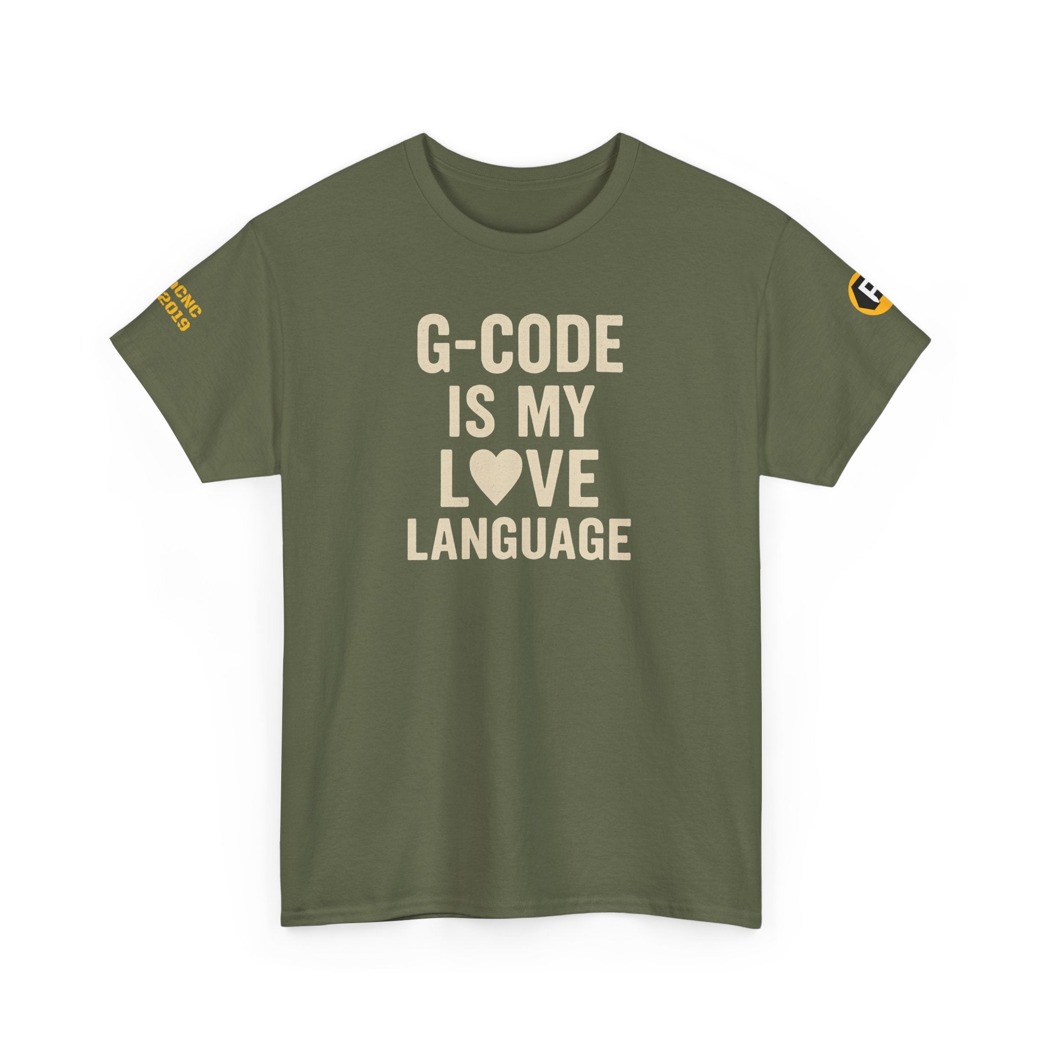 G-Code Love Language Tee, Funny T-Shirt for Tech Lovers, Unisex Heavy Cotton Shirt, Gift for Engineers, Techie Humor