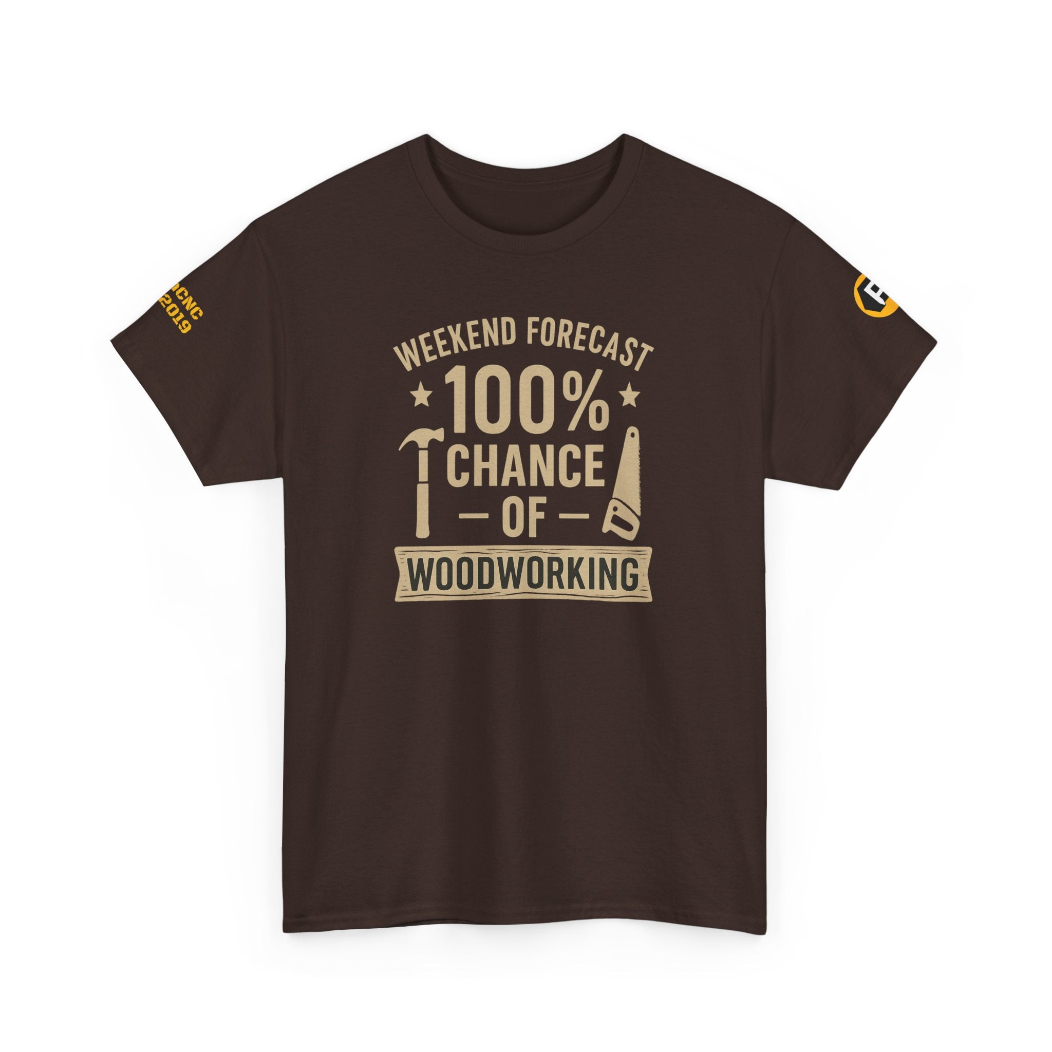 Weekend Forecast Woodworking Tee | Funny Unisex Heavy Cotton T-Shirt, Gift for Woodworkers, Casual Wear, DIY Enthusiast, Men and Women