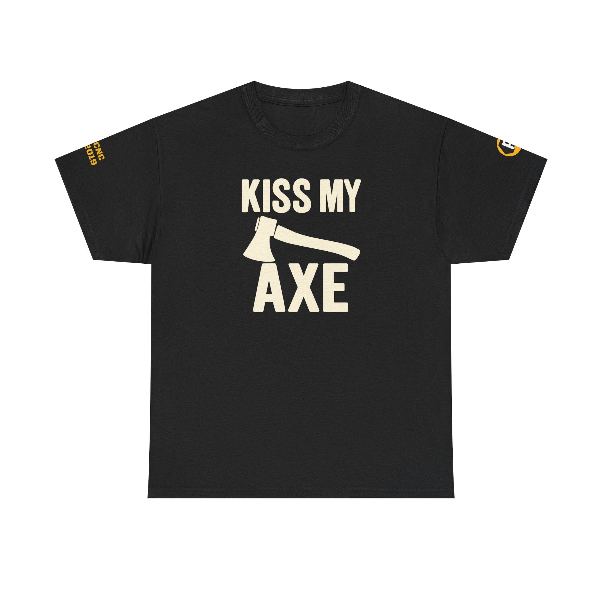 Unisex Heavy Cotton Tee - Kiss My Axe, Funny T-Shirt, Gift for Axe Lovers, Casual Wear, Outdoor Enthusiasts, Unique Humor Shirt