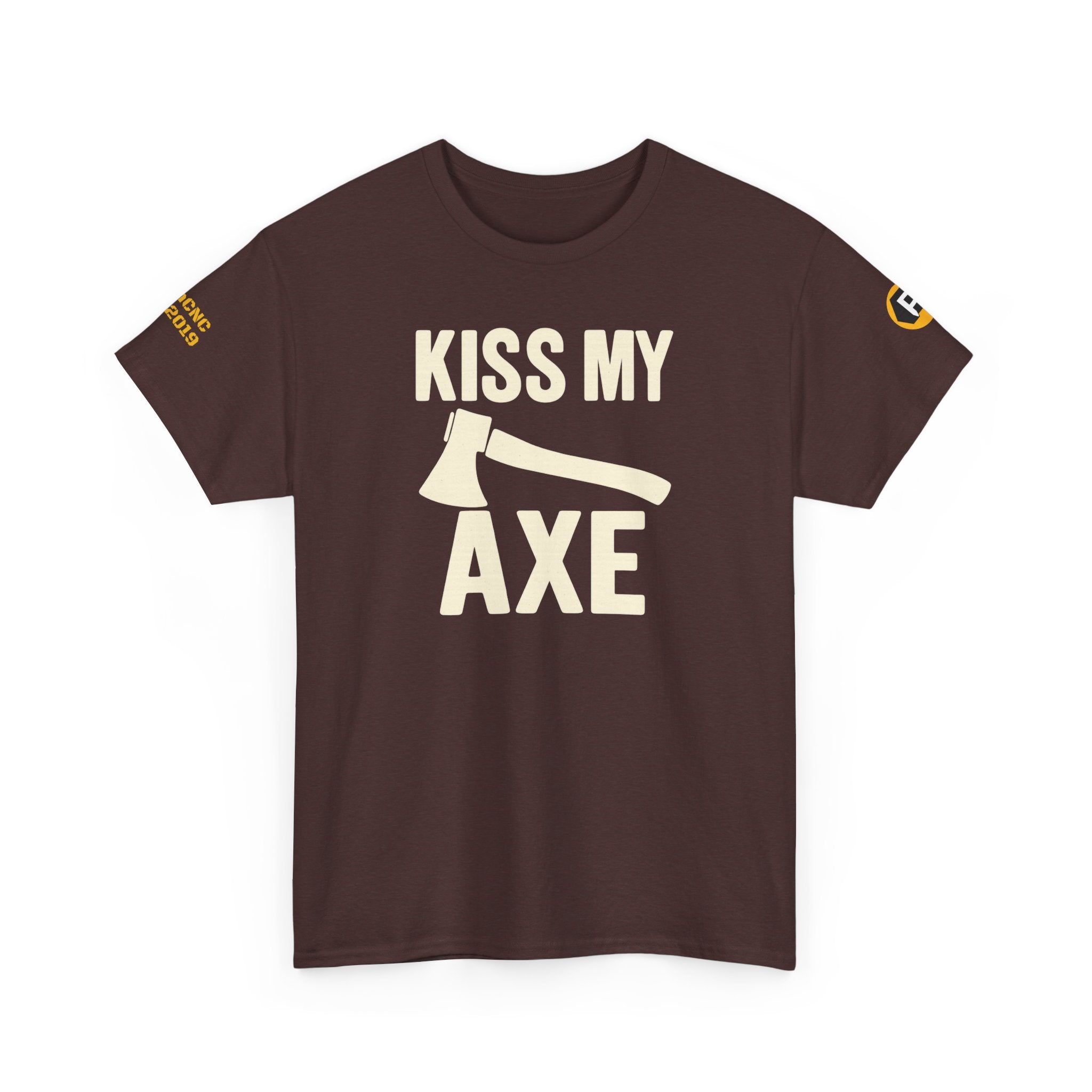 Unisex Heavy Cotton Tee - Kiss My Axe, Funny T-Shirt, Gift for Axe Lovers, Casual Wear, Outdoor Enthusiasts, Unique Humor Shirt