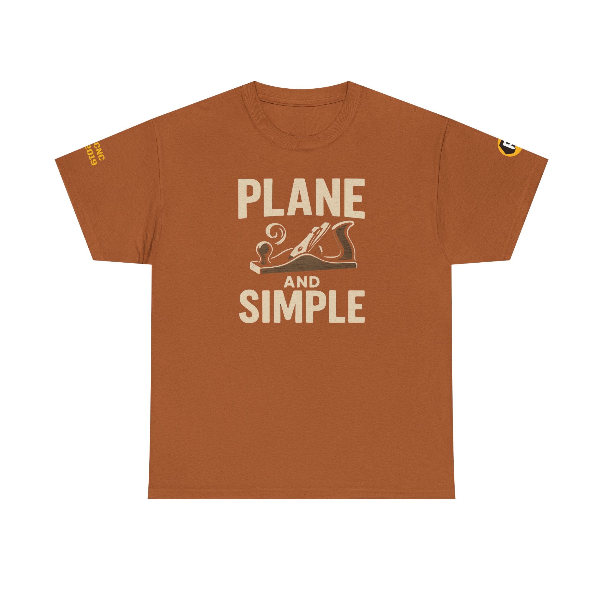 Woodworking-Themed Unisex Heavy Cotton Tee, Perfect for DIY Enthusiasts, Gift for Carpenters, Casual Wear, Plane and Simple Design