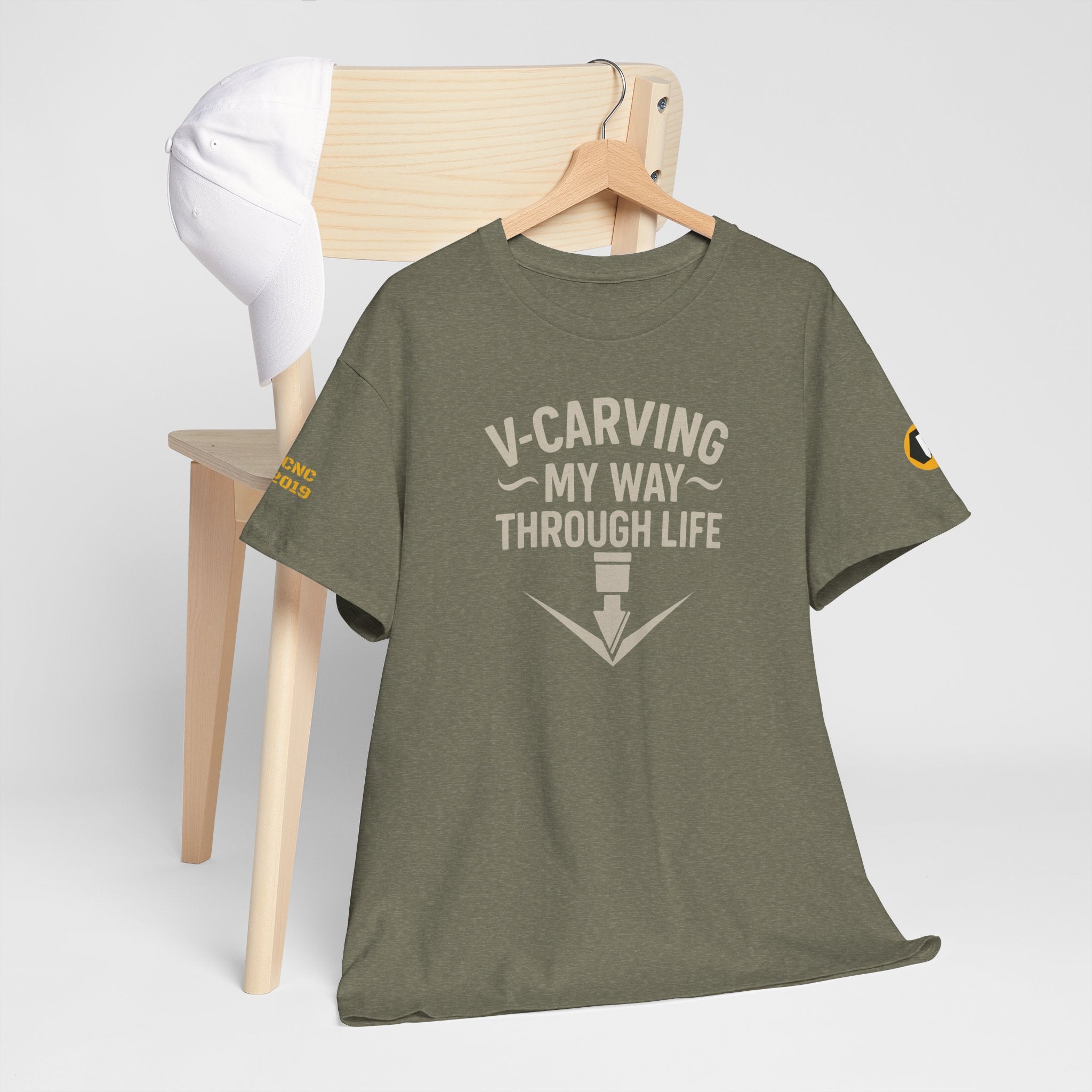 V-Carving My Way through Life Unisex Heavy Cotton Tee | Motivational Shirt, Casual Wear, Gift for Makers, Graphic Tee