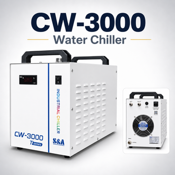 CW-3000 water chiller with S&A branding on a white background