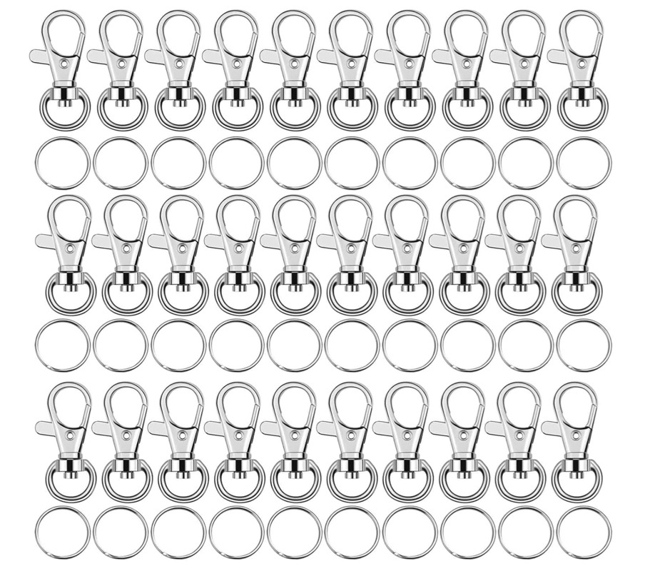 Key Chain Swivel Hooks, Anezus 200pcs Keychain Hardware Metal Swivel Snap Hook Lanyard Clips Hooks with Keychain Rings for Keychain Hardware and Lanyard Charms (Small)