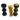 Black and gold 3D printed twisty fidget toy shown assembled and separated