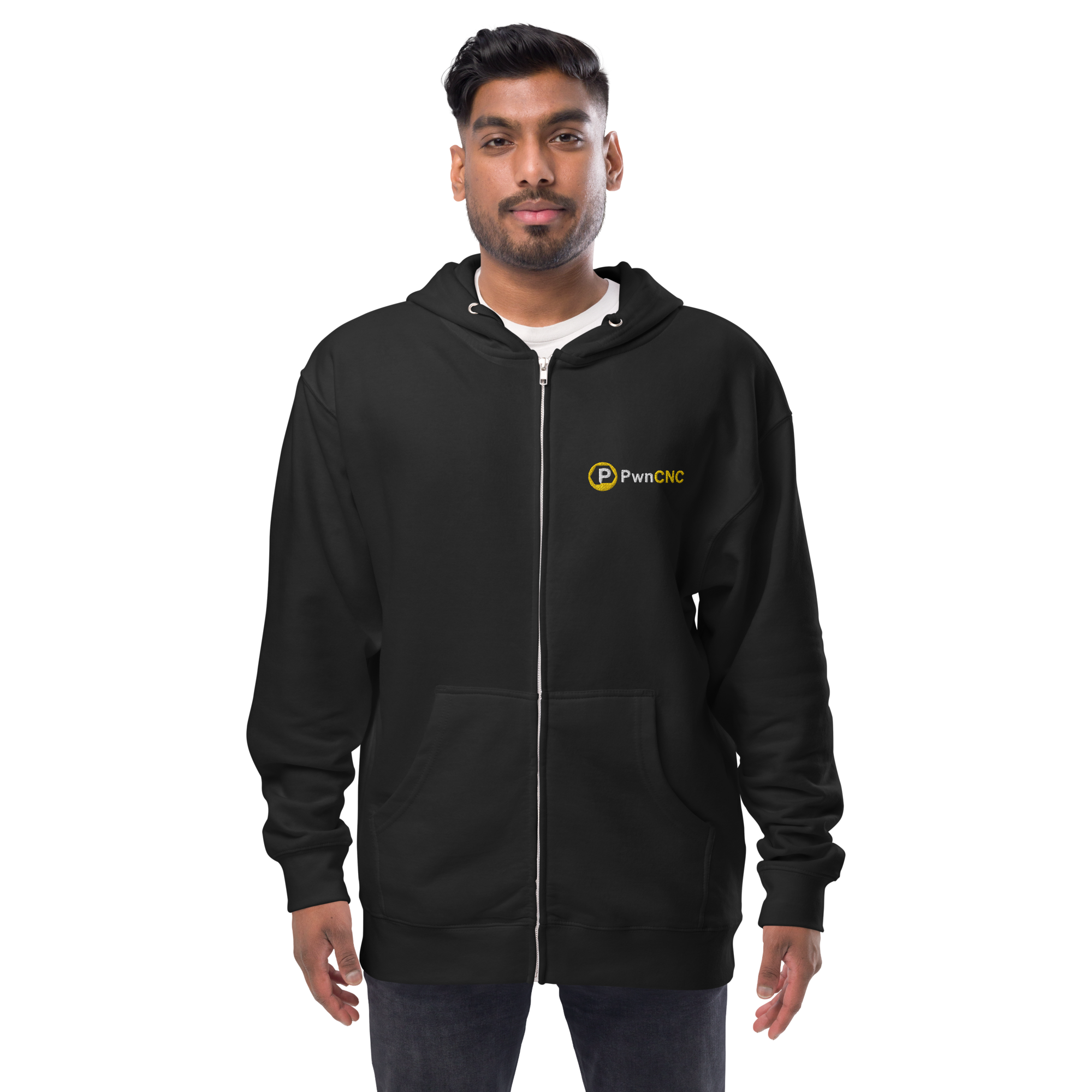 Unisex fleece zip up hoodie